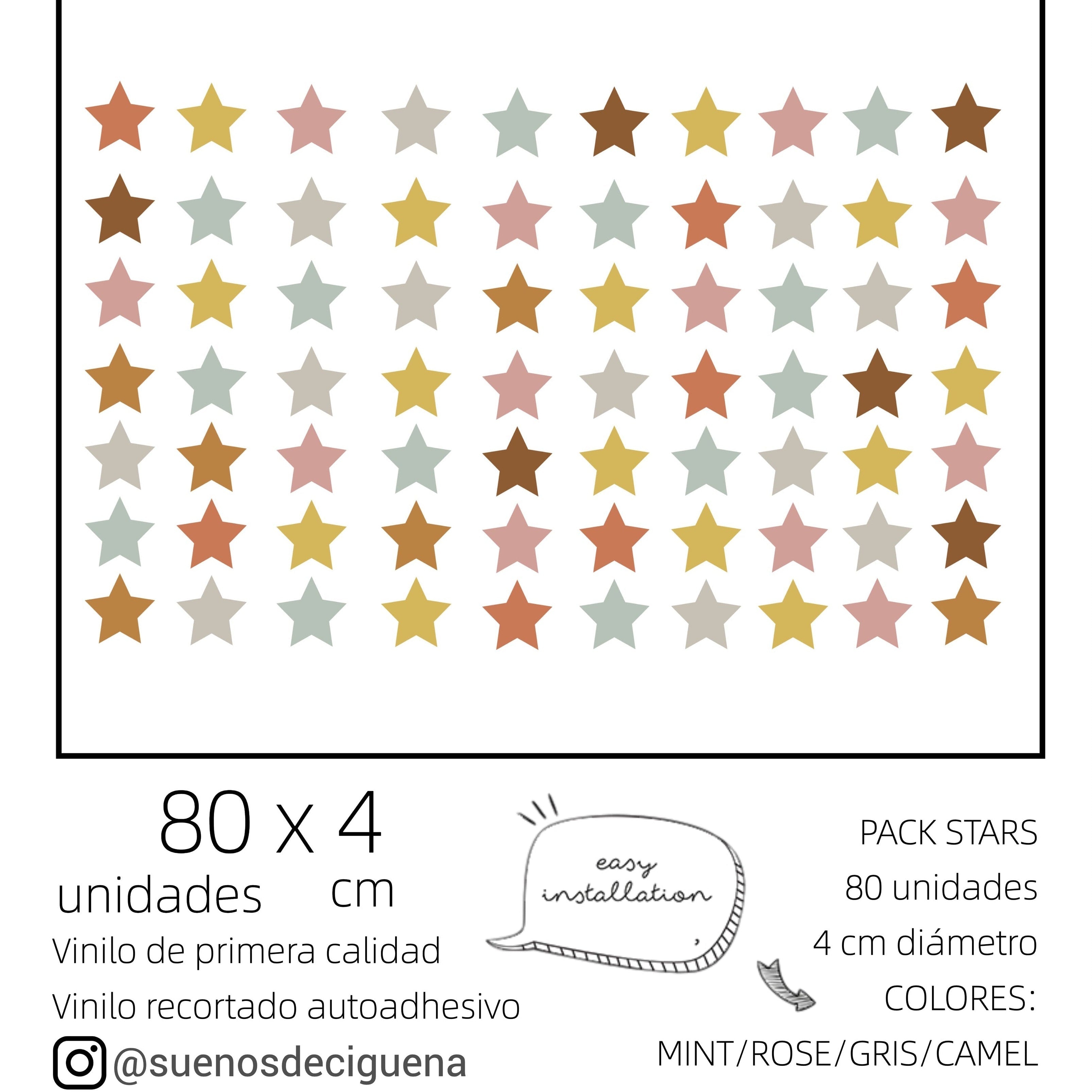 Pack de Vinilos Infantiles Estrellas | Sueños de Cigüeña