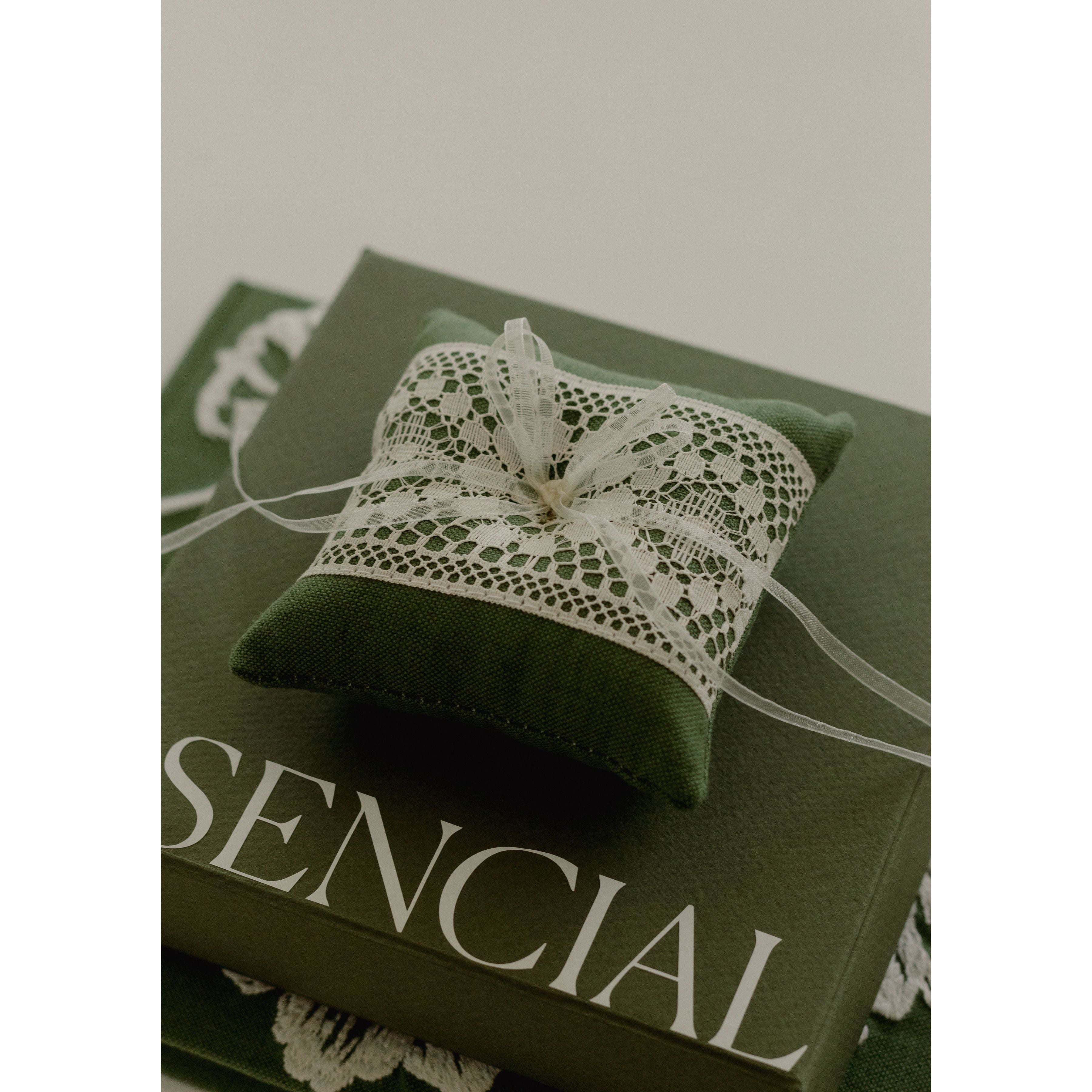 Olive Lace Ring Pillow