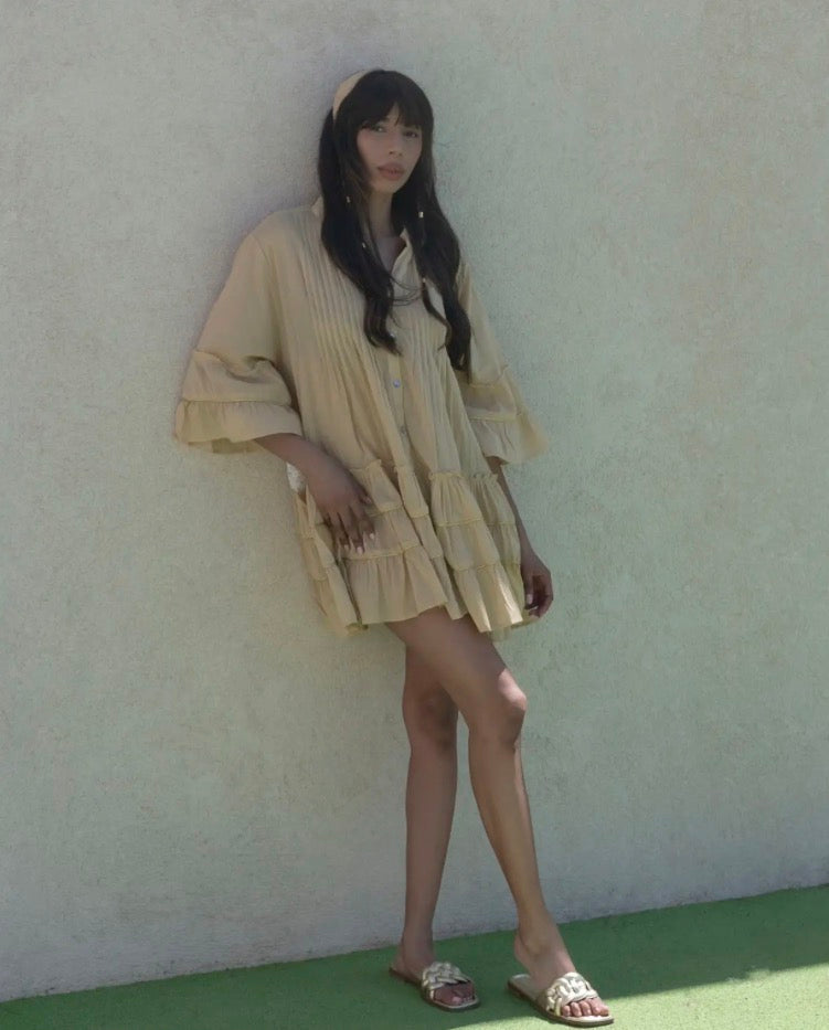 Vestido Corto - Beige