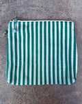Bolsa de rayas verde y blanco
