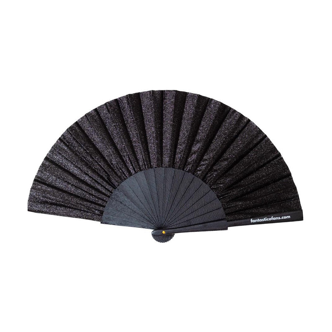 Black Glitter 23cm fan