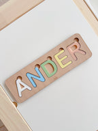 Nombre encajable personalizado de madera