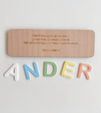 Nombre encajable personalizado de madera