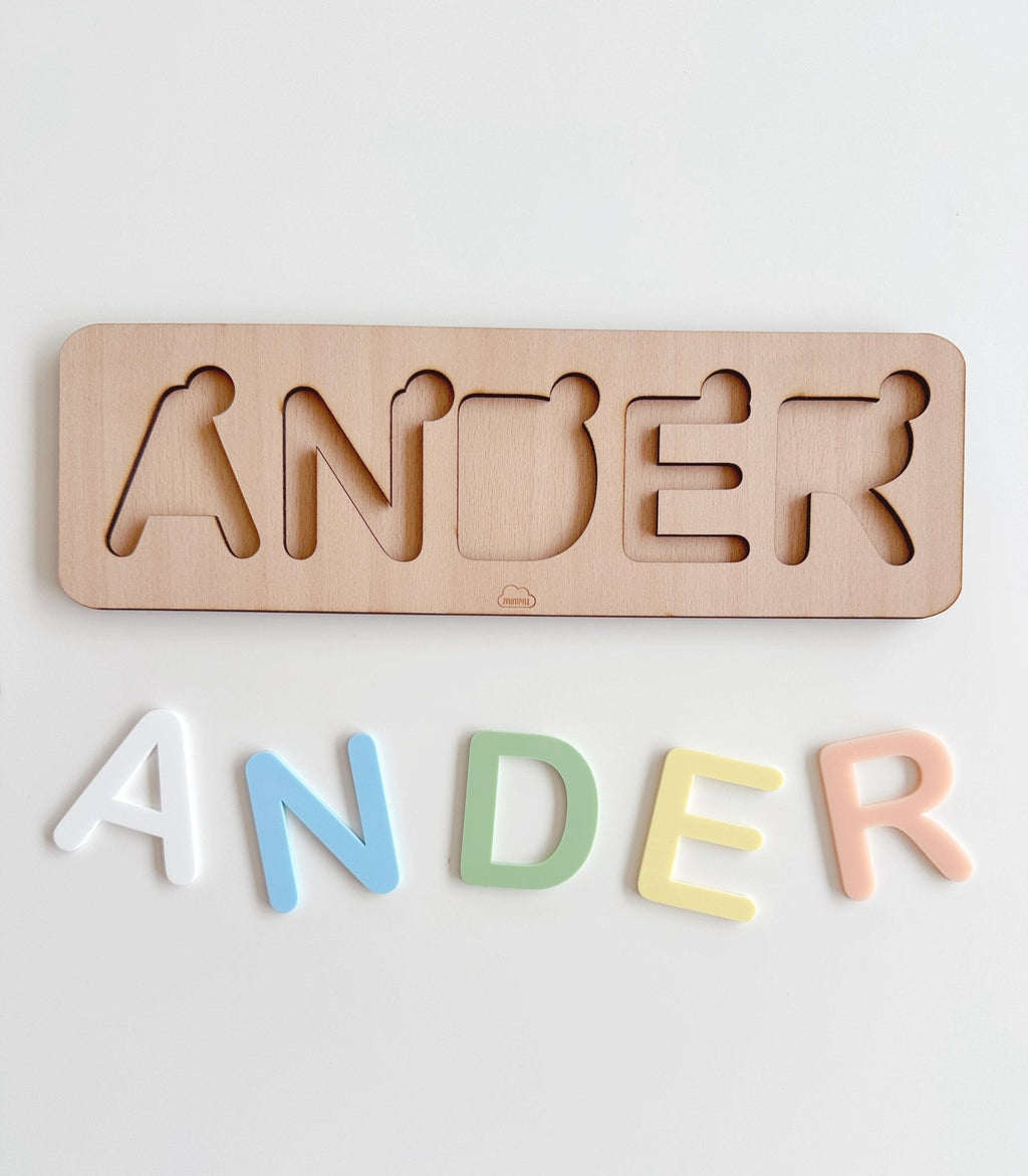 Nombre encajable personalizado de madera