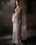 Mauve Drape Sari By KYNAH, Luxury Indian Fashion & Bridal Wear