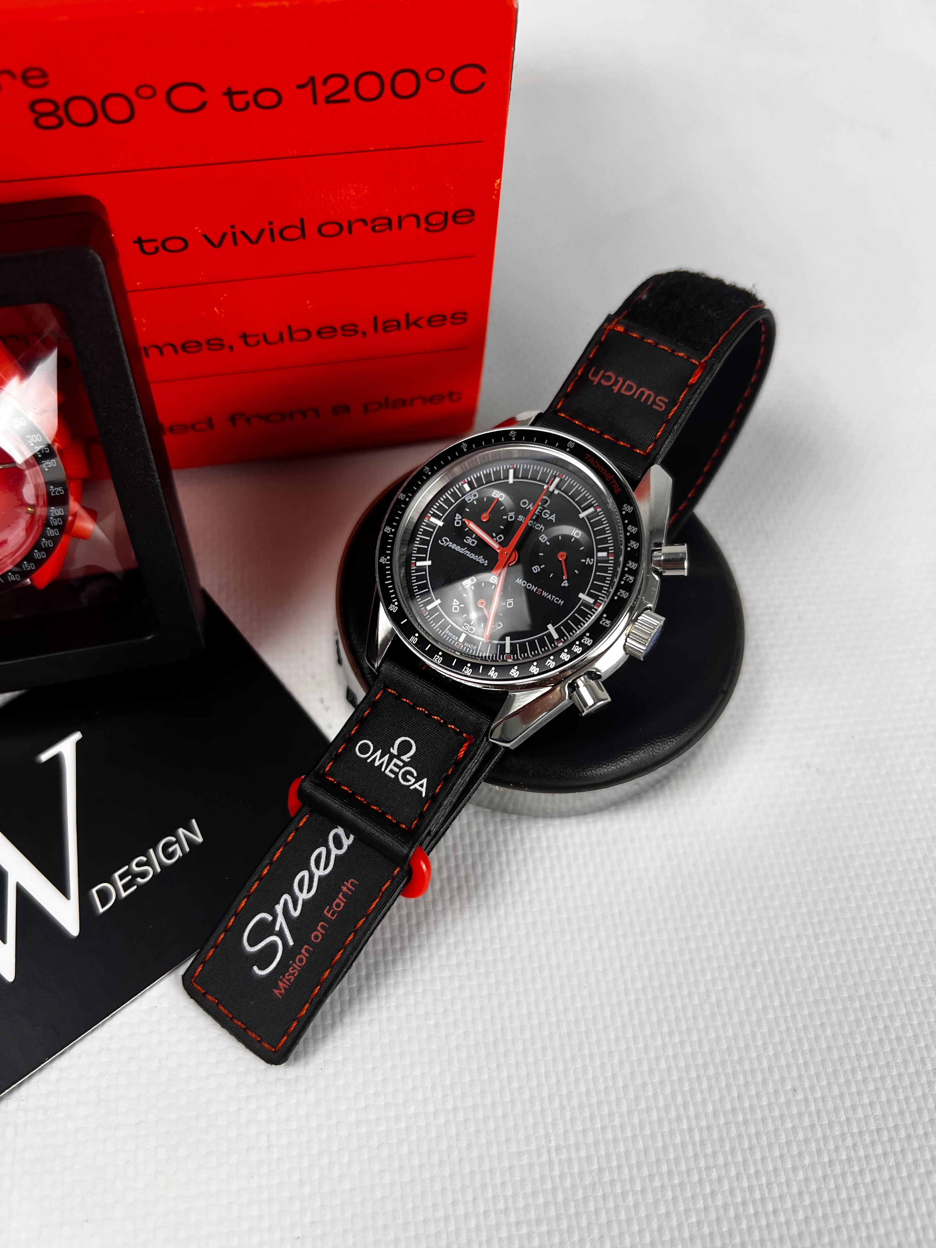 Omega x Swatch Mission to Earth Lava Steel mod by HW Design