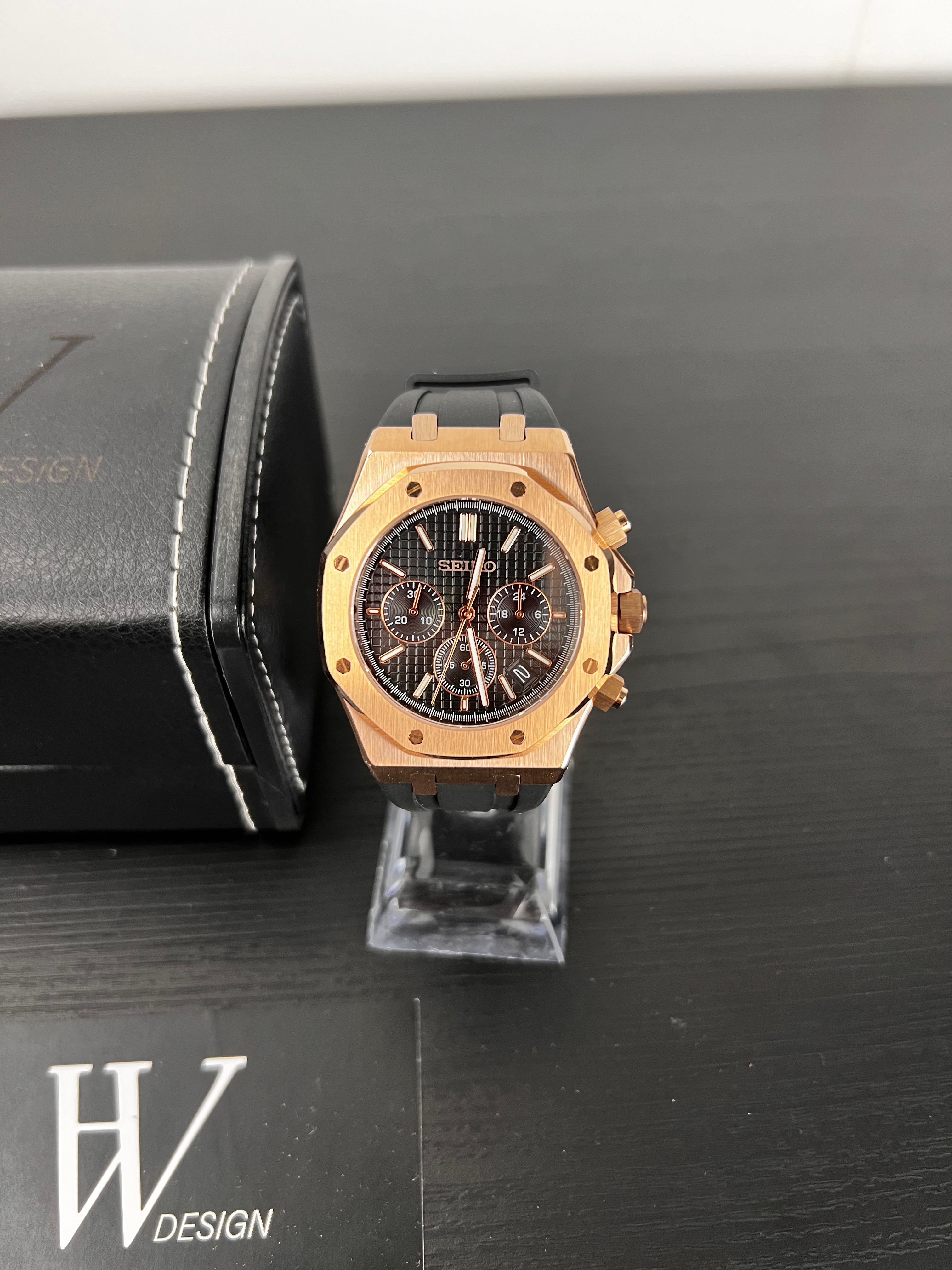 Royal Seikoak Chrono Rose Gold Black | HW Design