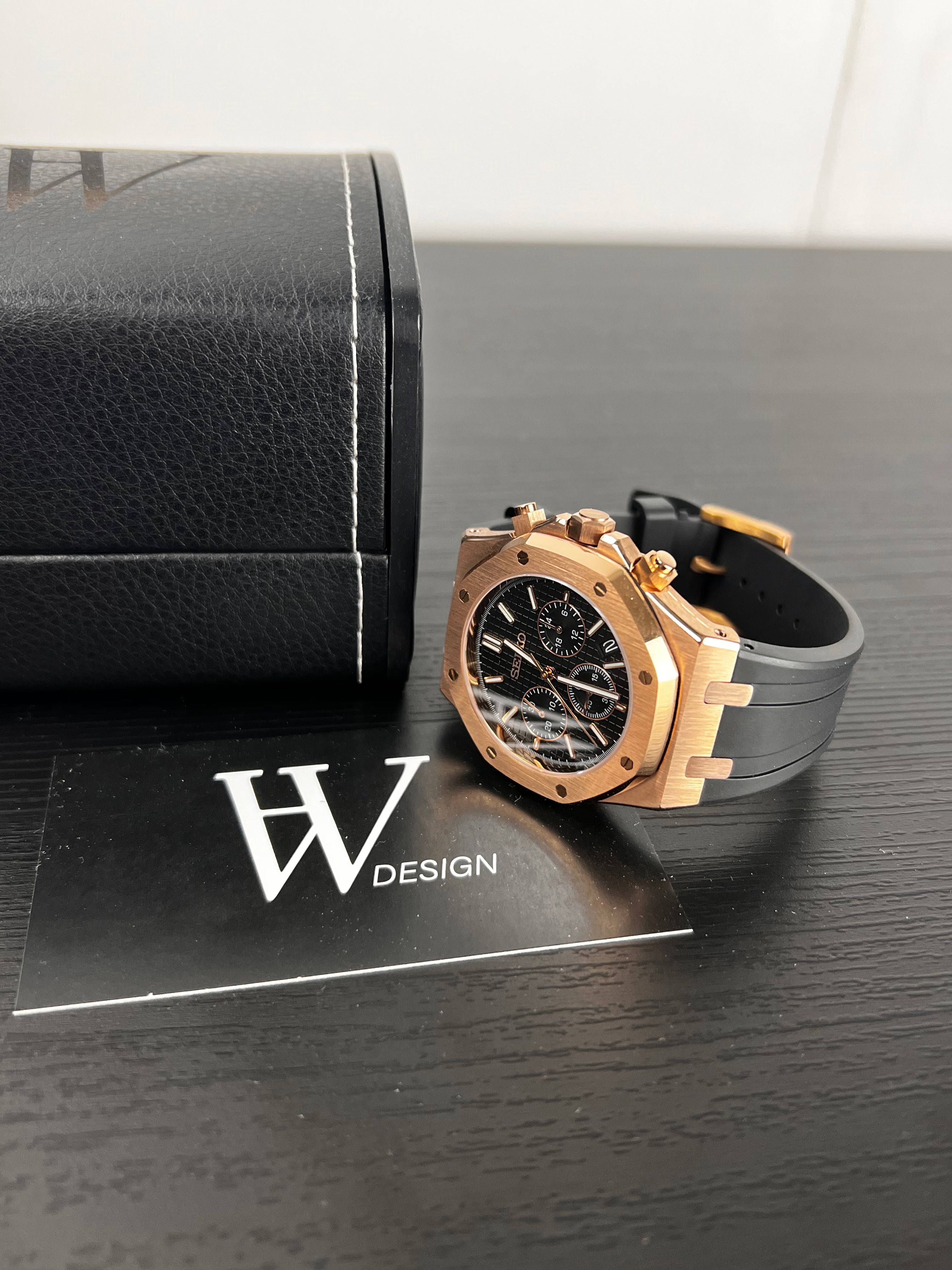 Royal Seikoak Chrono Rose Gold Black | HW Design