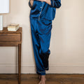 Pantalon 100% pure soie de mûrier - Bleu nuit