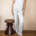 Pantalon 100% pure soie de mûrier - Blanc