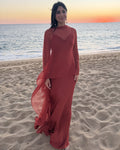 Tyra Slip Dress In Rust By KYNAH, Luxury Indian Fashion & Bridal Wear