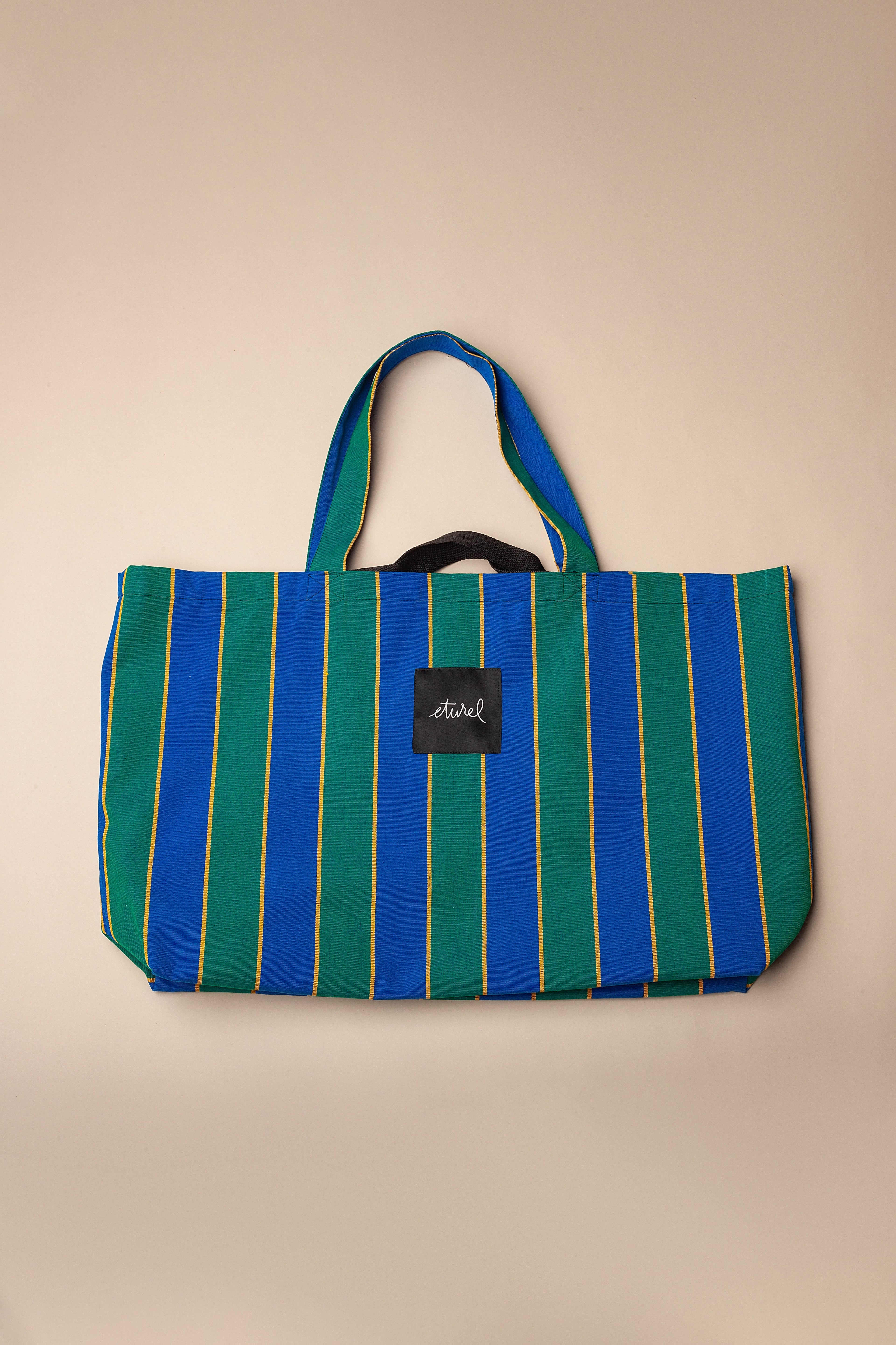 Bolso shopper maxi lona toldo rayas