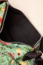 Bolso bandolera tejido jacquard azaleas celeste