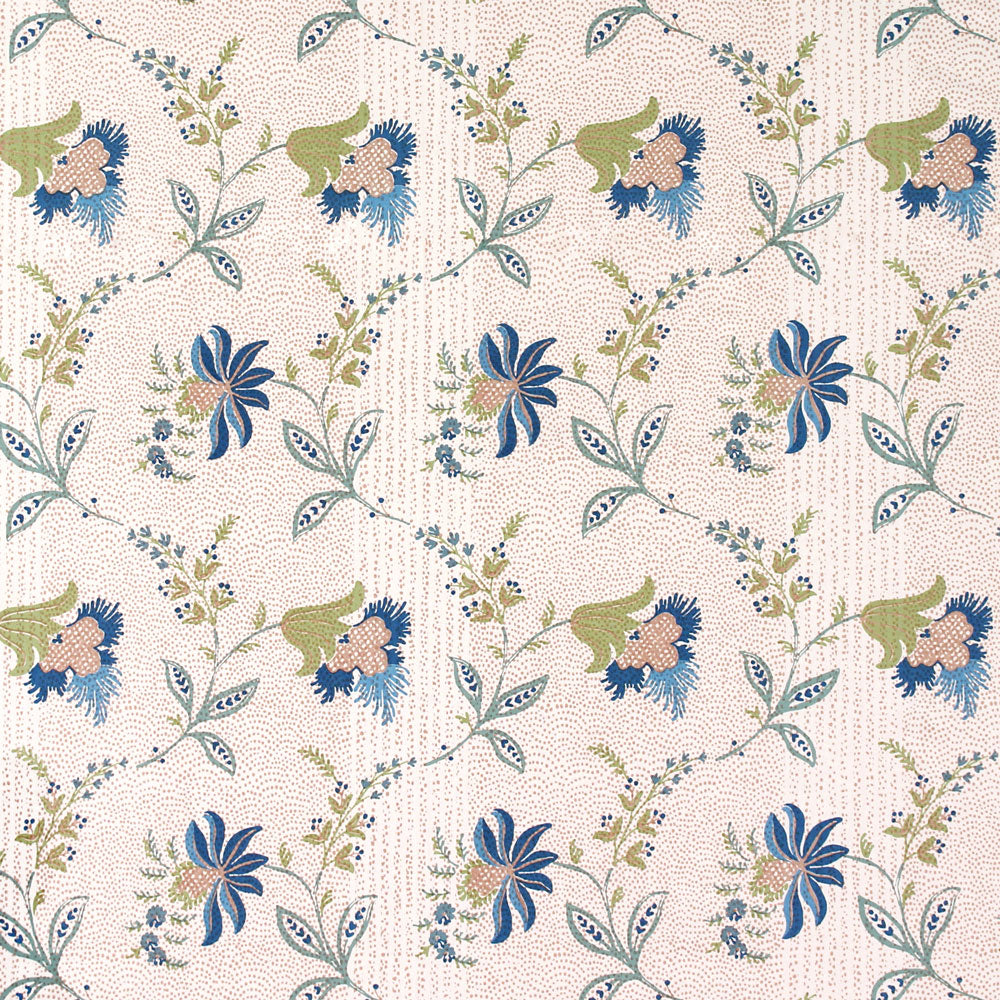 Sunswick Fabric Blue w/ Dots By Sister Parish Design