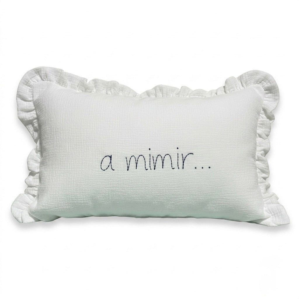 Cojín Personalizado "A Mimir" - Bordado Artesanal | Sueños de Cigüeña