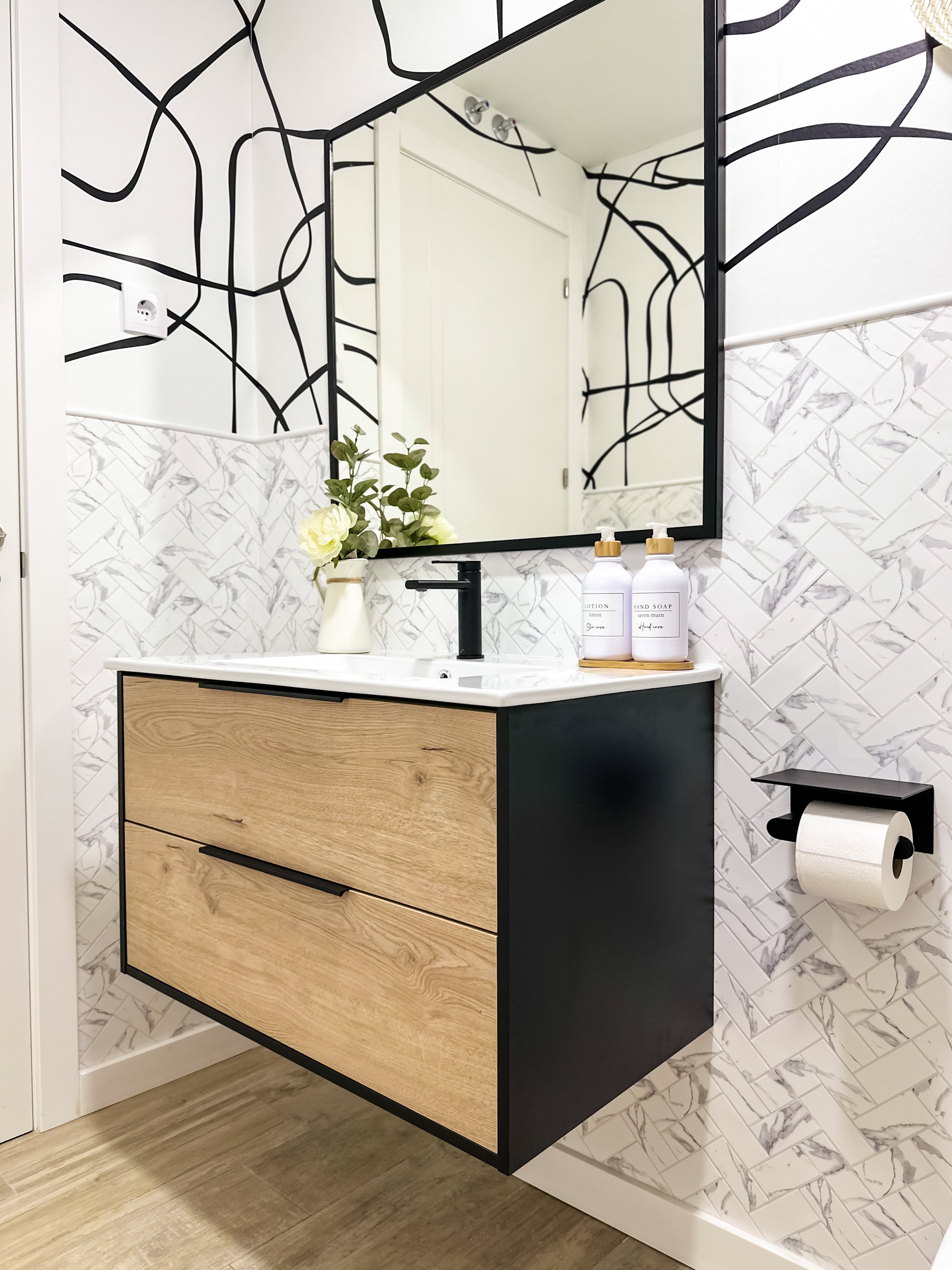 BATHME TWO Conjunto Mueble de Baño Completo 80 cm Negro