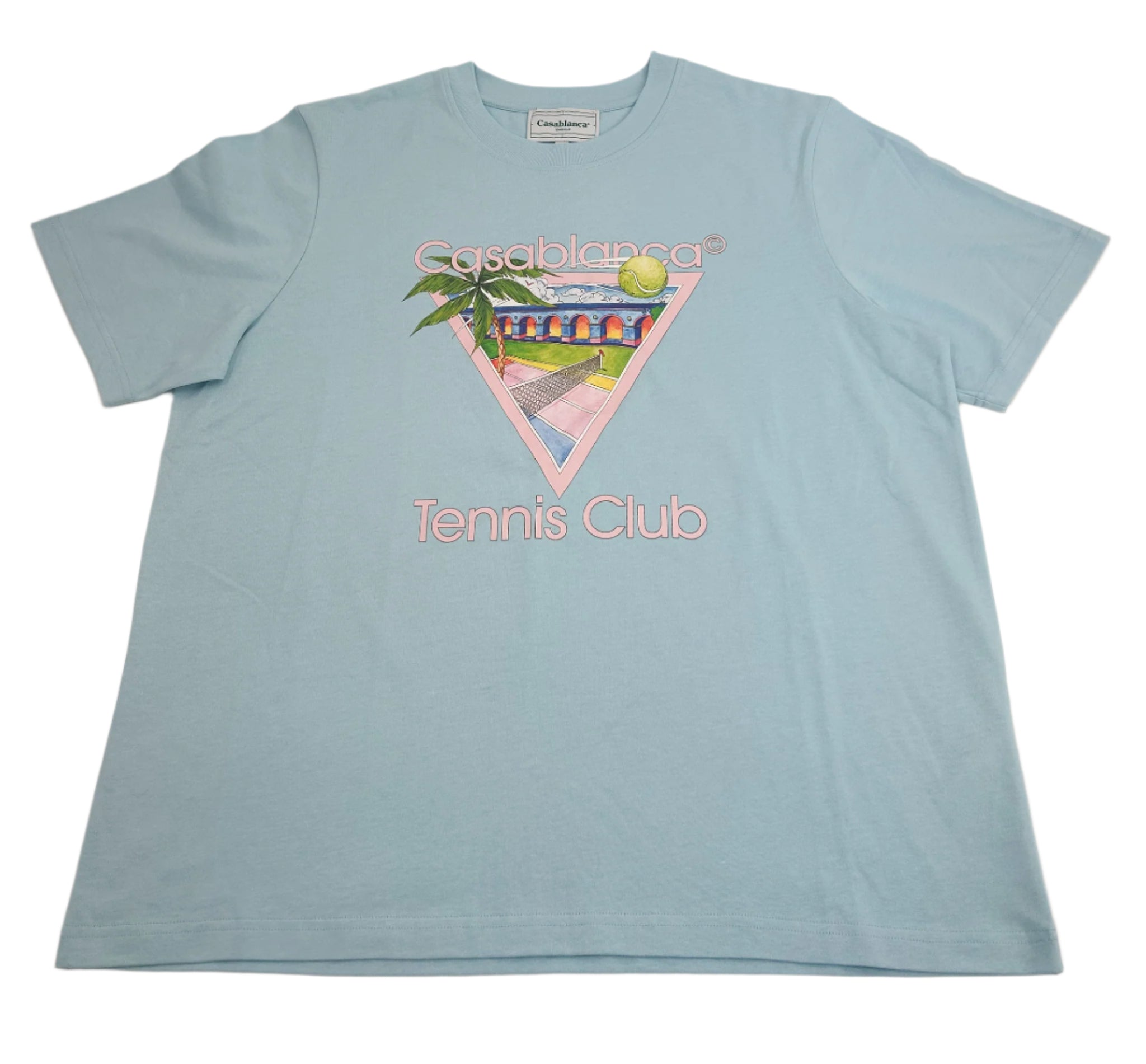 Casablanca Tennis Club Icon Screen Printed T-Shirt — Blue
