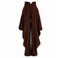 Couture Draped Wide-Leg Pants - Brown