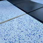 Losa hormigon blanco con vidrio azul 75x75 cm