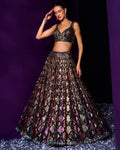 Emerald Green Organza Lehenga Set By KYNAH, Luxury Indian Fashion & Bridal Wear
