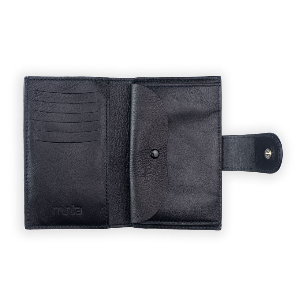 Leather Wallet with Purse Zellige Red