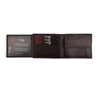 Brown Bifold Embossed Leather Wallet with Coin Pocket Garnata