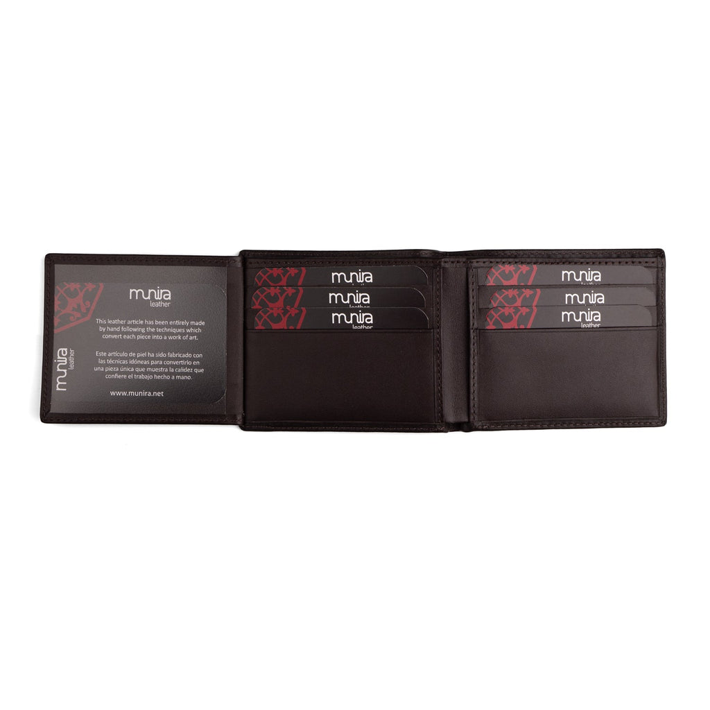 Brown Embossed Leather Wallet Garnata