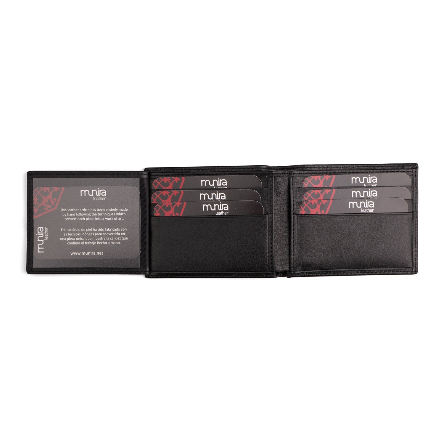 Black Embossed Leather Wallet Garnata