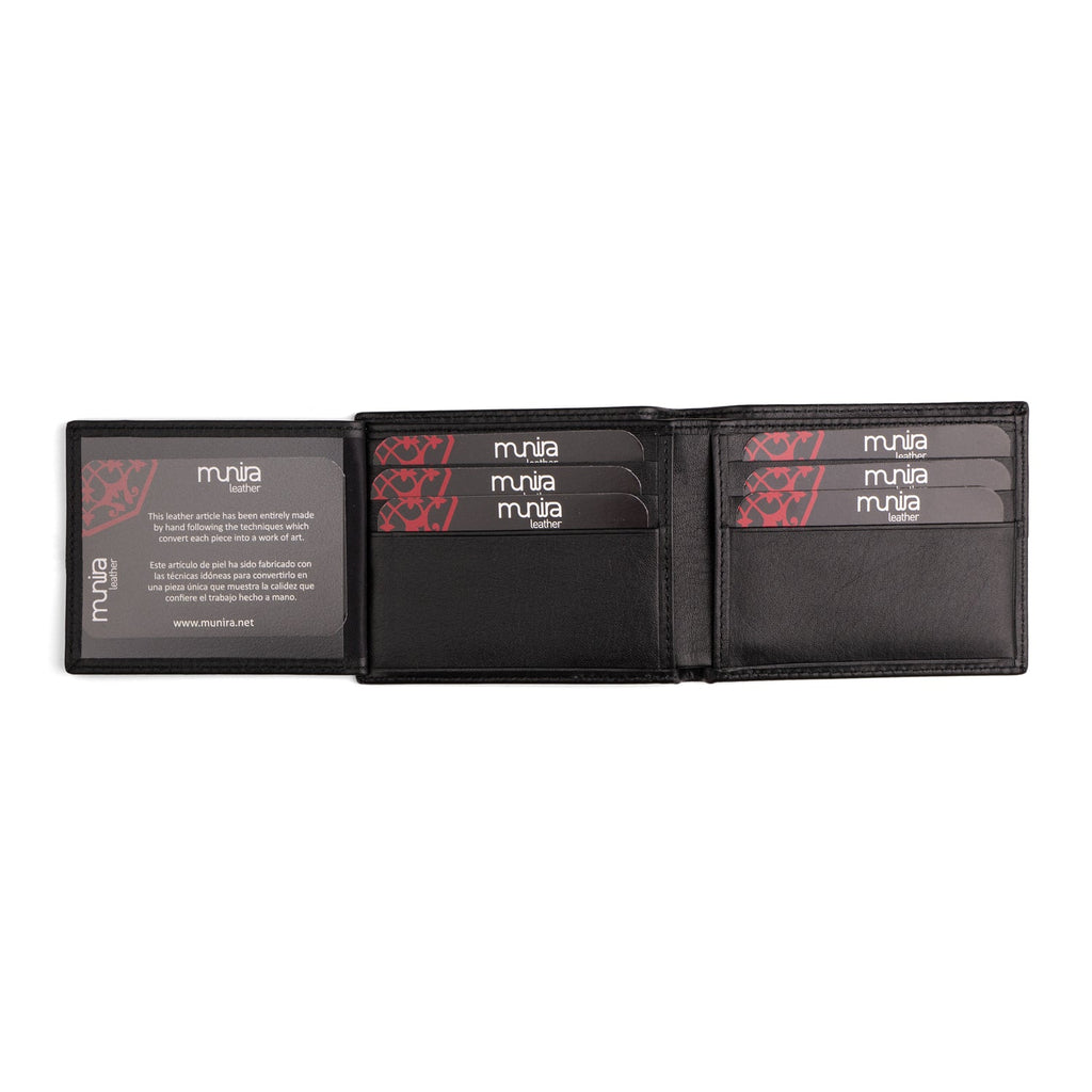 Black Bifold Leather Wallet for Men's