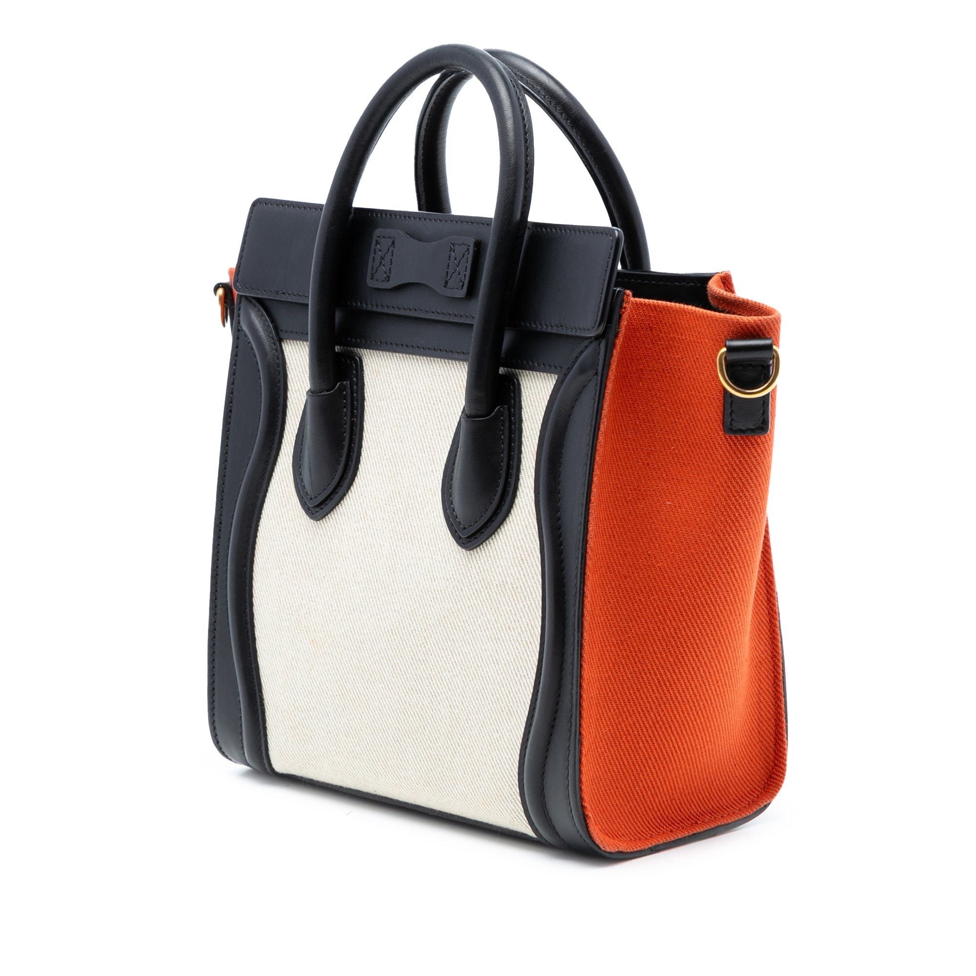 Nano Tricolor Canvas and Leather Luggage Tote