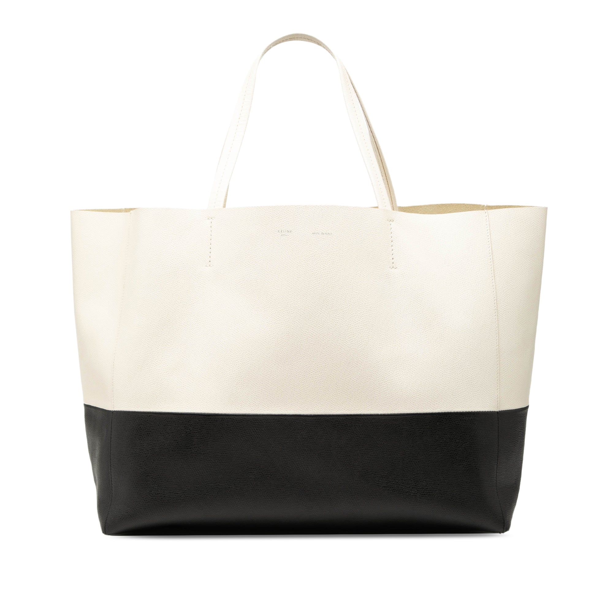 Bicolor Calfskin Horizontal Cabas Tote