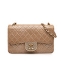 Small Quilted Iridescent Lambskin Pearl CC Crystal Flap