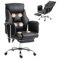Massage Office Chair with 6-Point Vibration, Overstuffed Seat, Footrest, Black