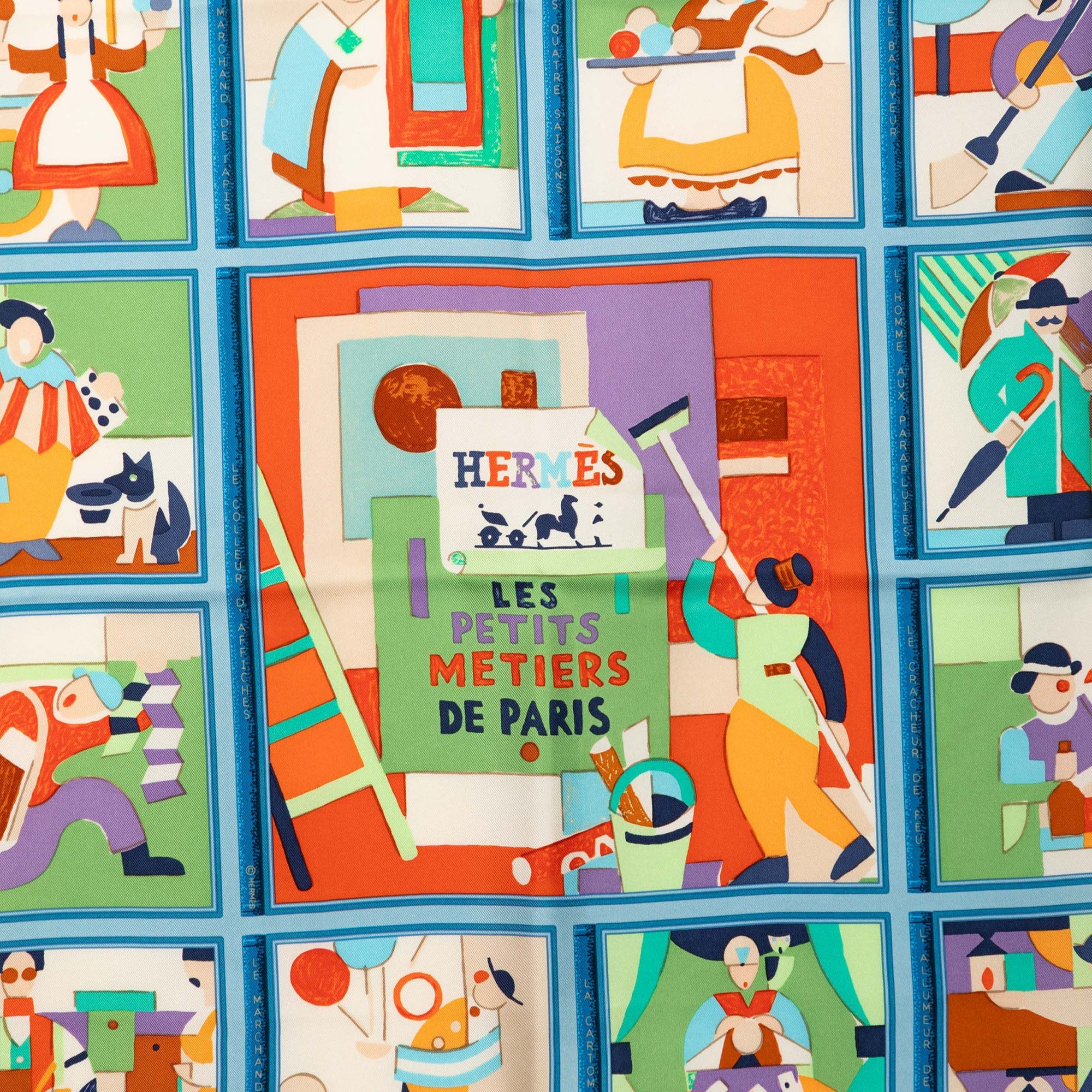 Les Petits Metiers De Paris Silk Scarf 90