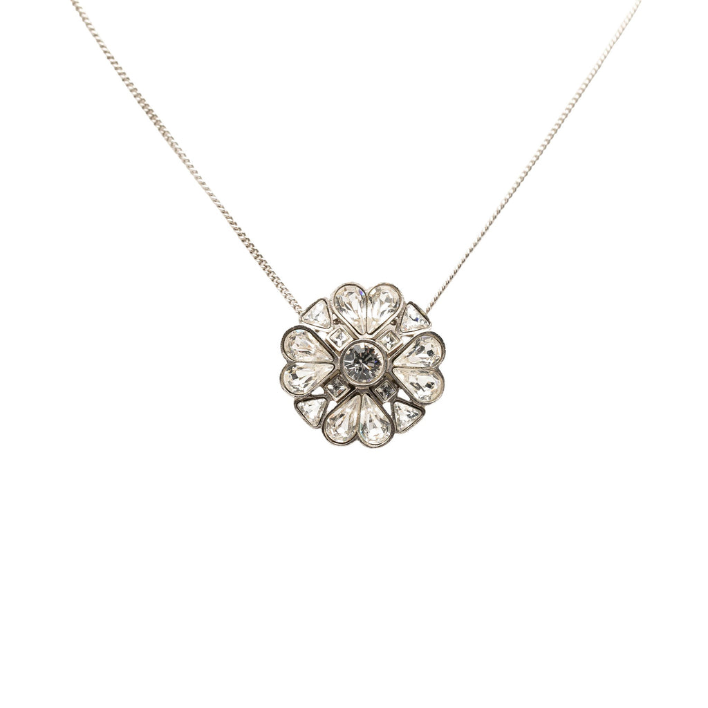 CC Brass Strass Clover Pendant Necklace