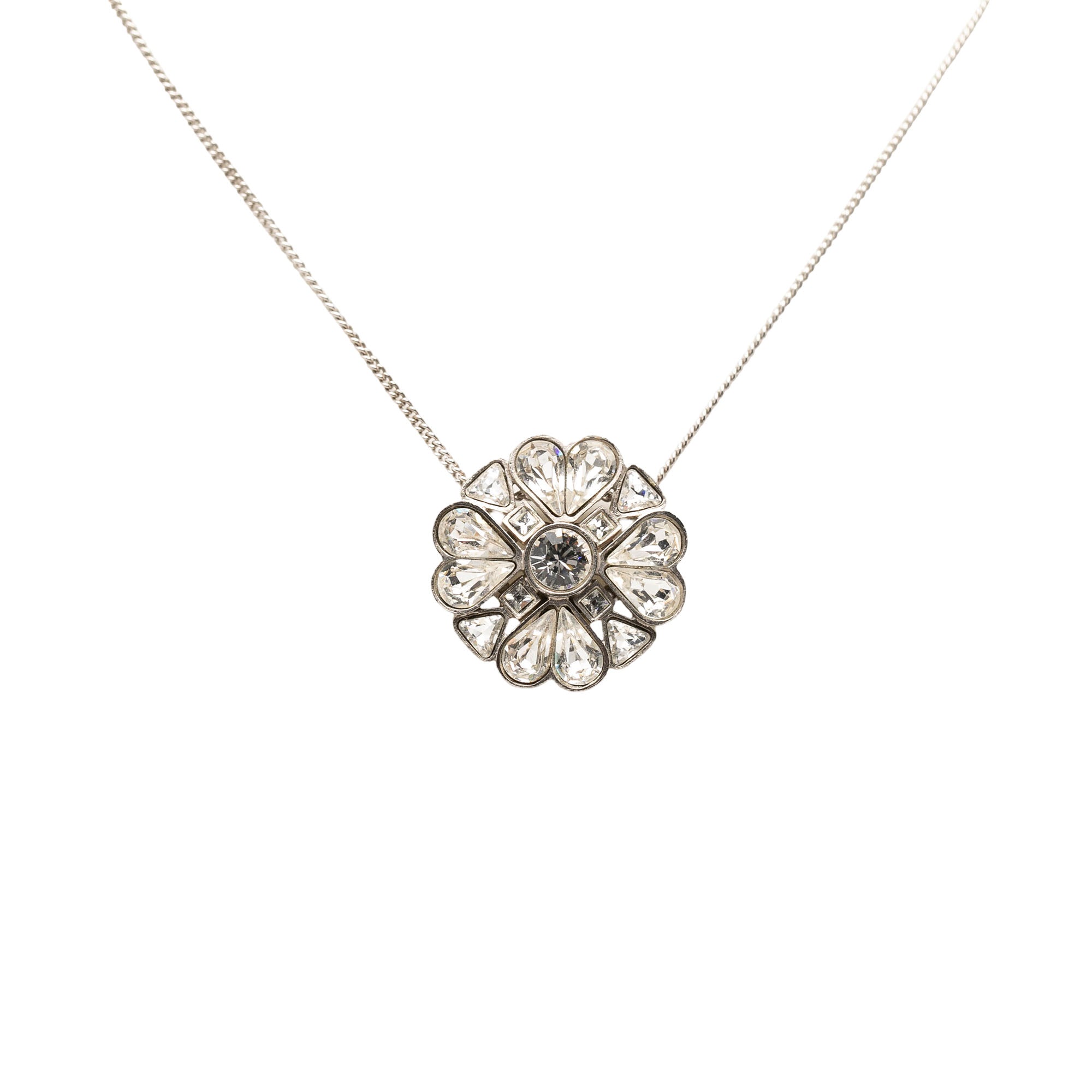 CC Brass Strass Clover Pendant Necklace