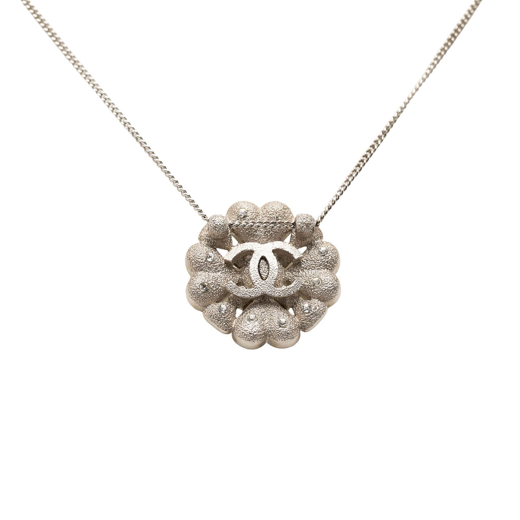 CC Brass Strass Clover Pendant Necklace