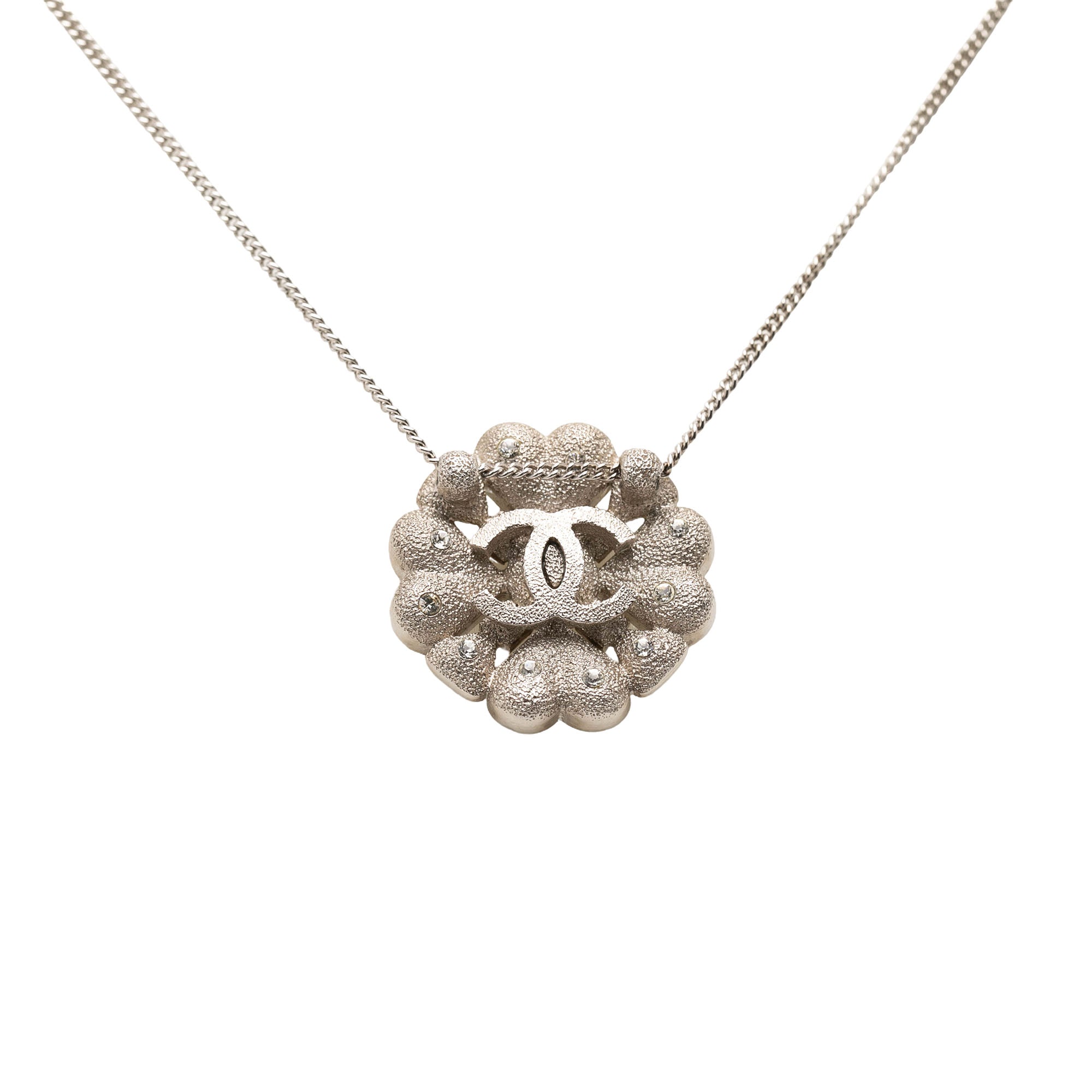 CC Brass Strass Clover Pendant Necklace