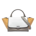 Small Tricolor Leather Trapeze Satchel