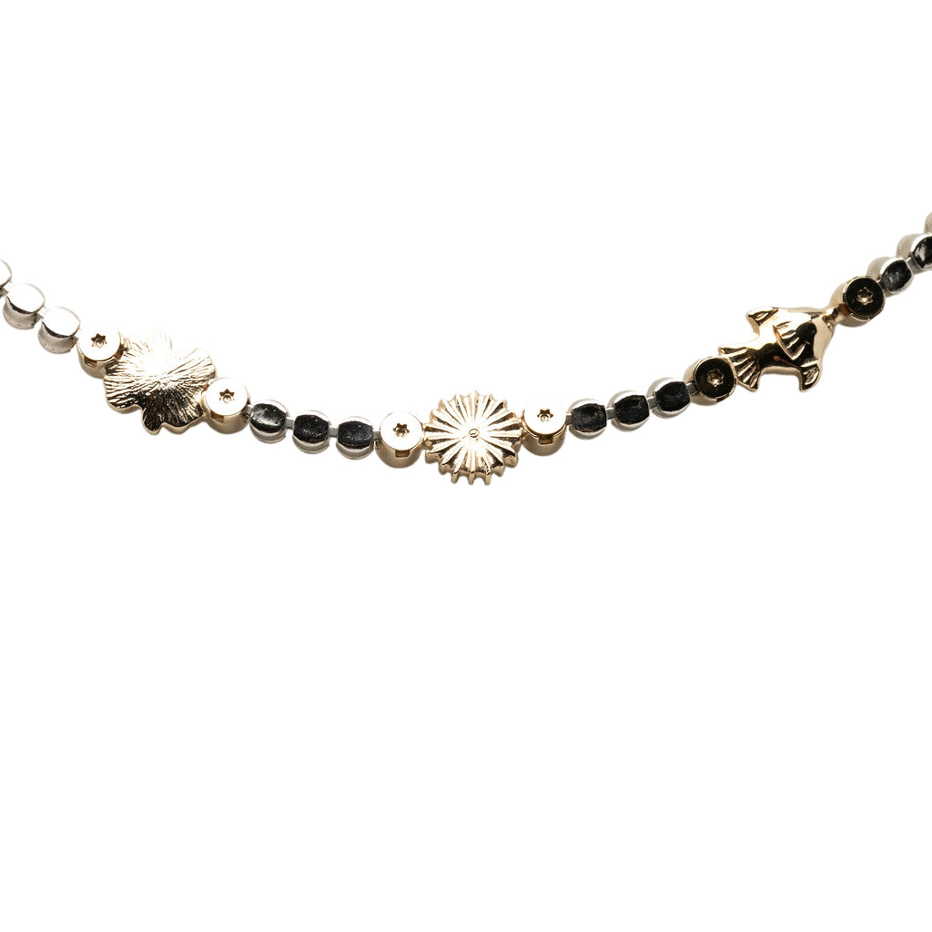 CC Gold Plated and Brass Strass Charm Necklace