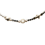 CC Gold Plated and Brass Strass Charm Necklace