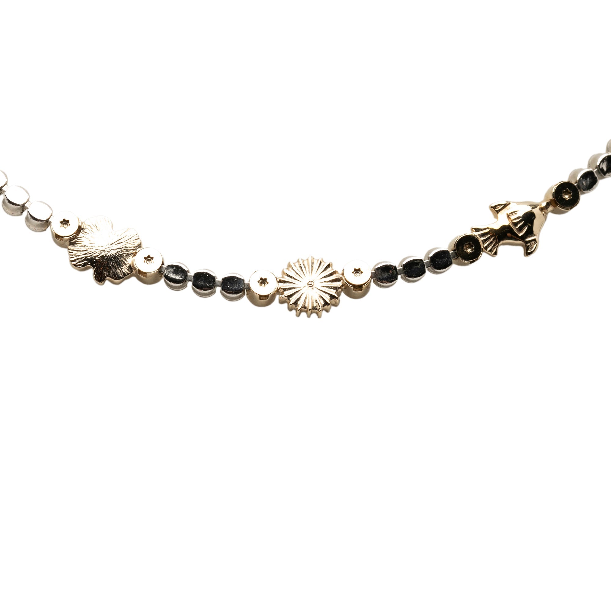 CC Gold Plated and Brass Strass Charm Necklace