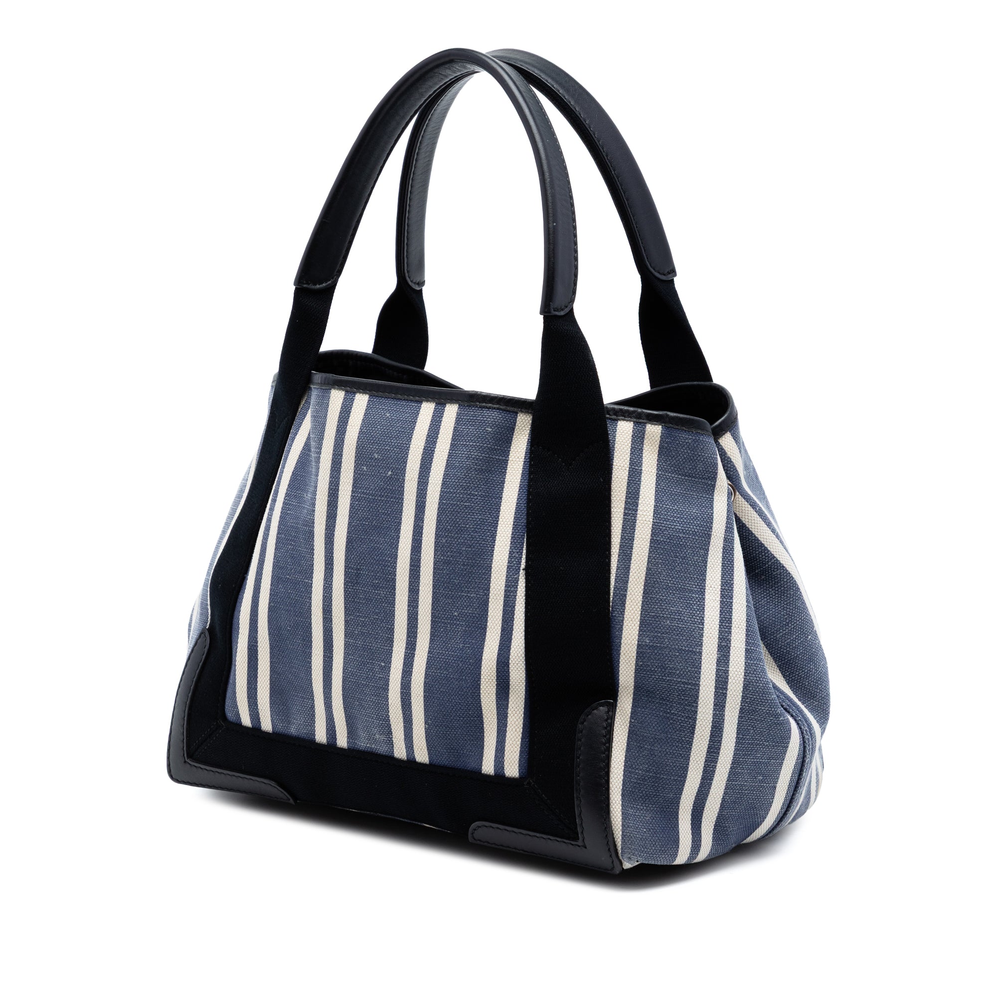 Canvas Striped Navy Cabas S