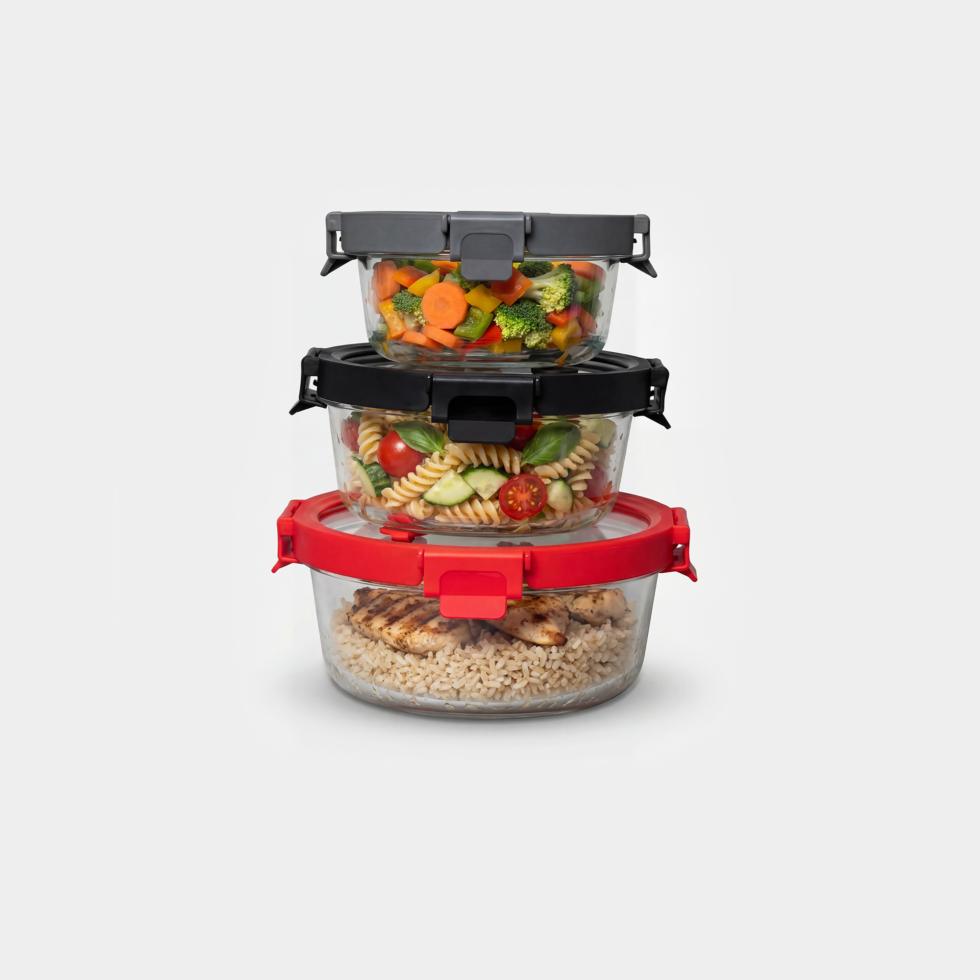 GENICOOK Glass Containers & Lids - Round