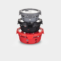GENICOOK Round Glass Containers + Lids Set