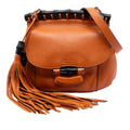 Small Leather Bamboo Nouveau Fringe Crossbody