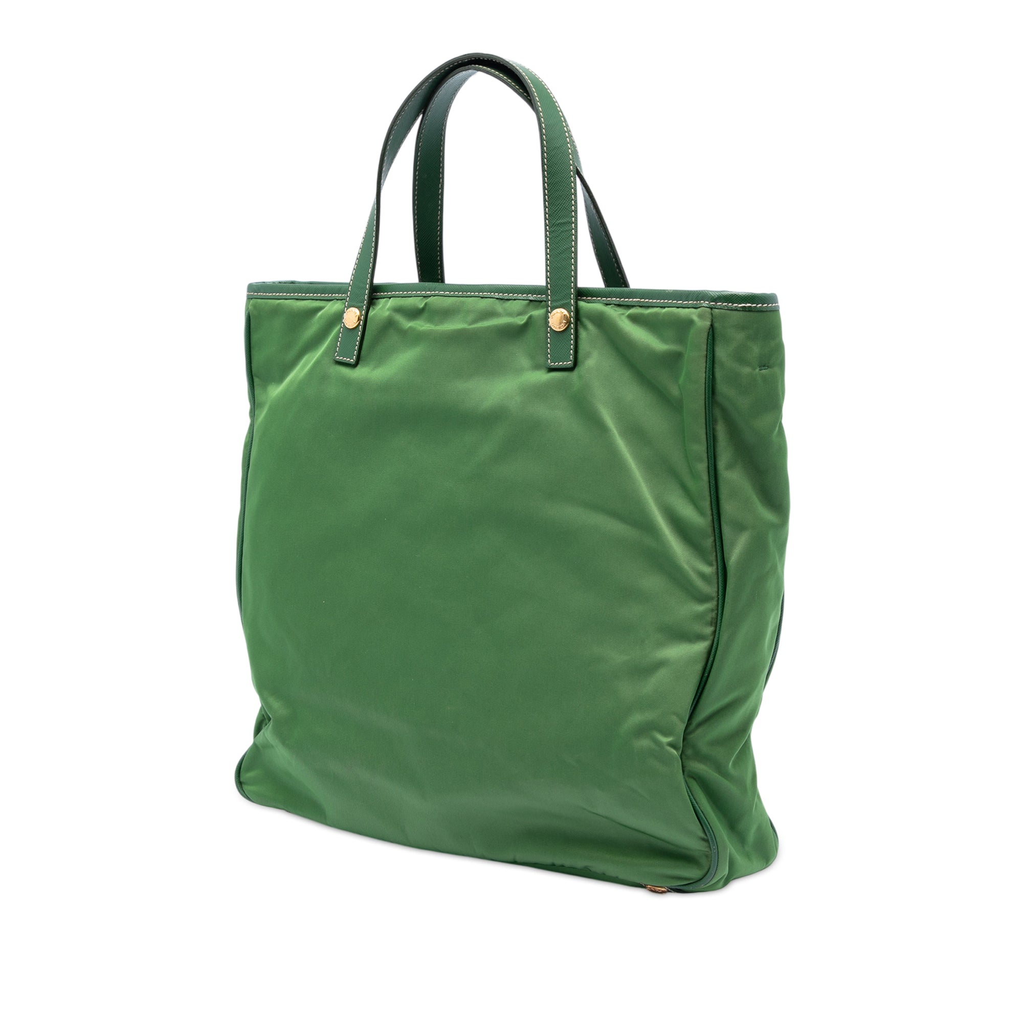 Saffiano Trimmed Tessuto Logo Plate Convertible Tote