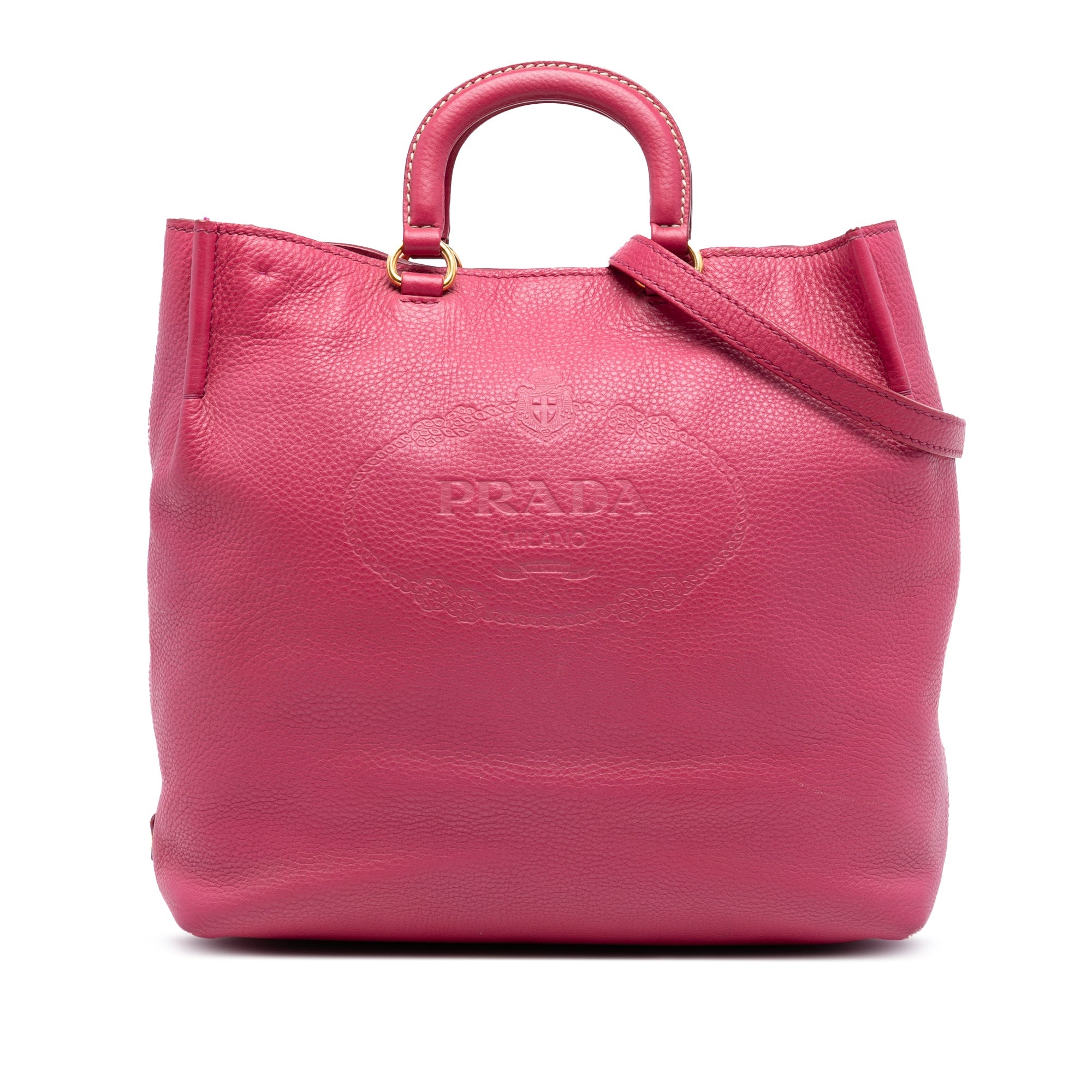 Vitello Daino Embossed Canapa Logo Open Convertible Tote