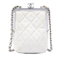 CC Quilted Acrylic and Lambskin Evening Clutch With Chain