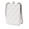 CC Quilted Acrylic and Lambskin Evening Clutch With Chain
